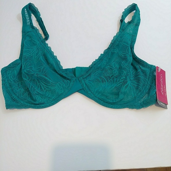 Unlined Underwire Lace Bra Teal (bluegreen) - Picture 3 of 6